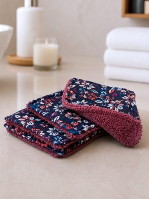 lingettes lavables fleuries